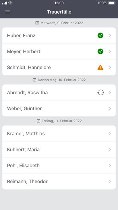Trauerfeier Musik Screenshot