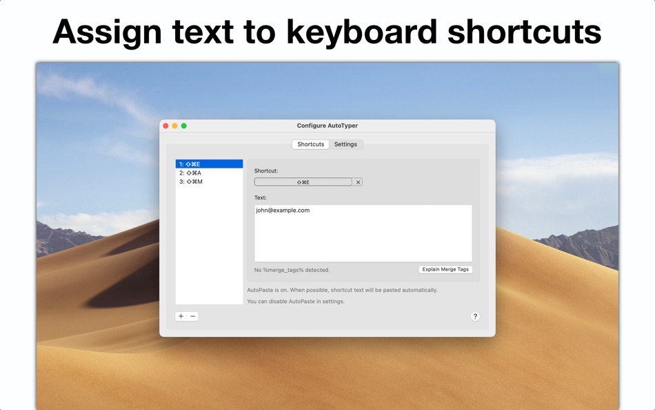 AutoTyper – Keyboard Shortcuts - 1.7 - (macOS)