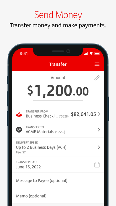 Santander Business Banking Screenshot