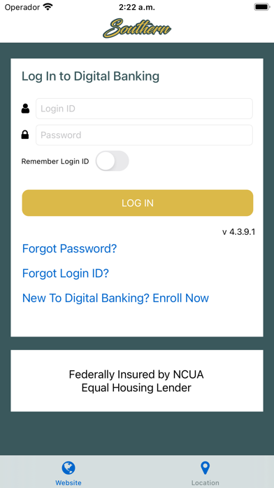 Southern Credit Union Screenshot