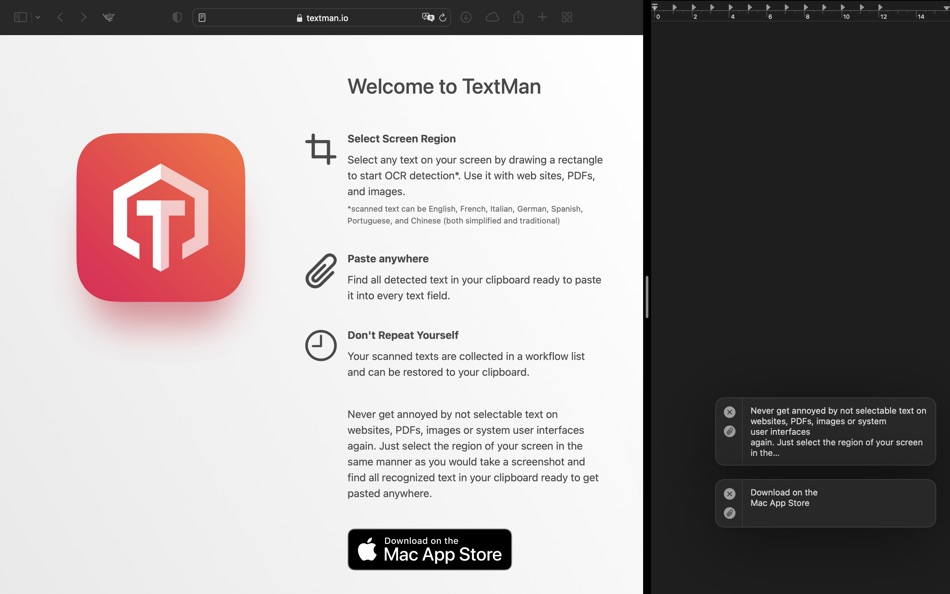 #1. TextMan – OCR text detection (macOS) 来自: KF Interactive GmbH