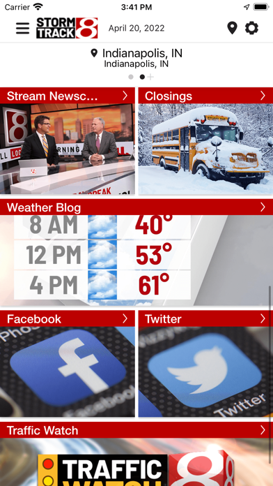 WISH-TV Storm Track 8 Weather Screenshot