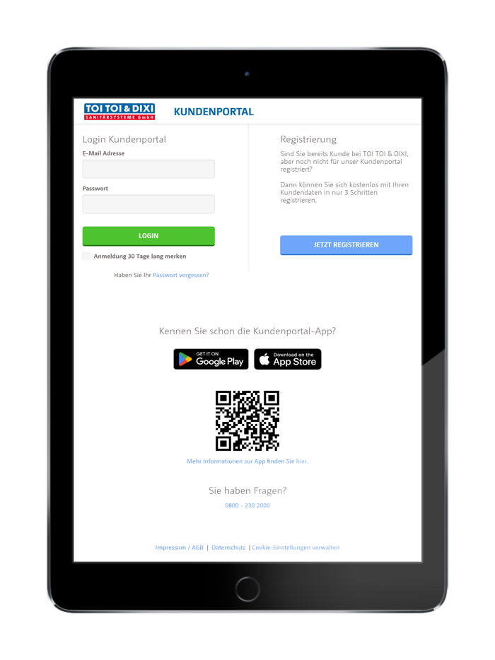 TOI TOI and DIXI Kundenportal