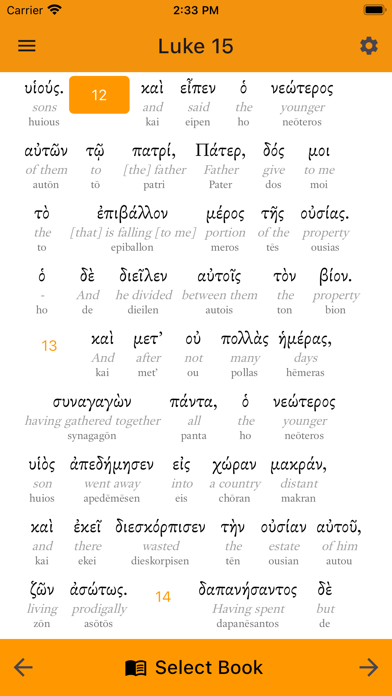 Screenshot #2 pour Interlinear Bible