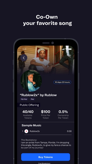 Nebula: Invest in music Screenshot