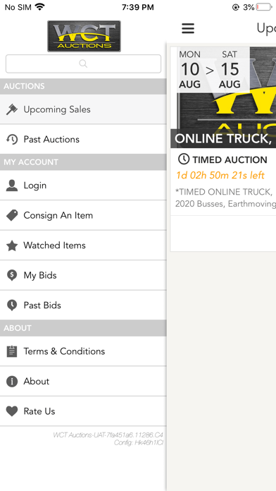 WCT AUCTIONS Screenshot