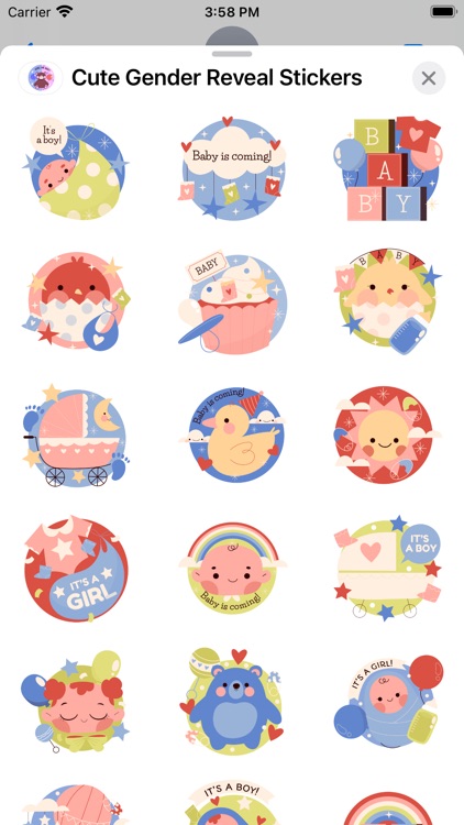 Cute Gender Reveal Stickers screenshot-5