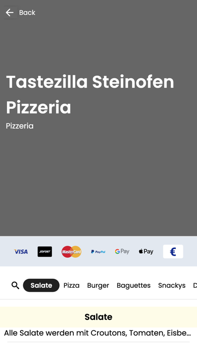 Tastezilla Steinofen Pizzeria Screenshot