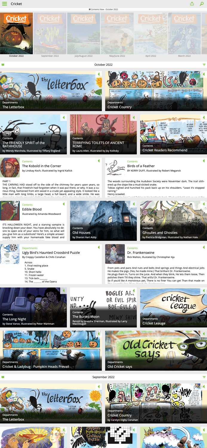 Cricket Mag Literature and Art