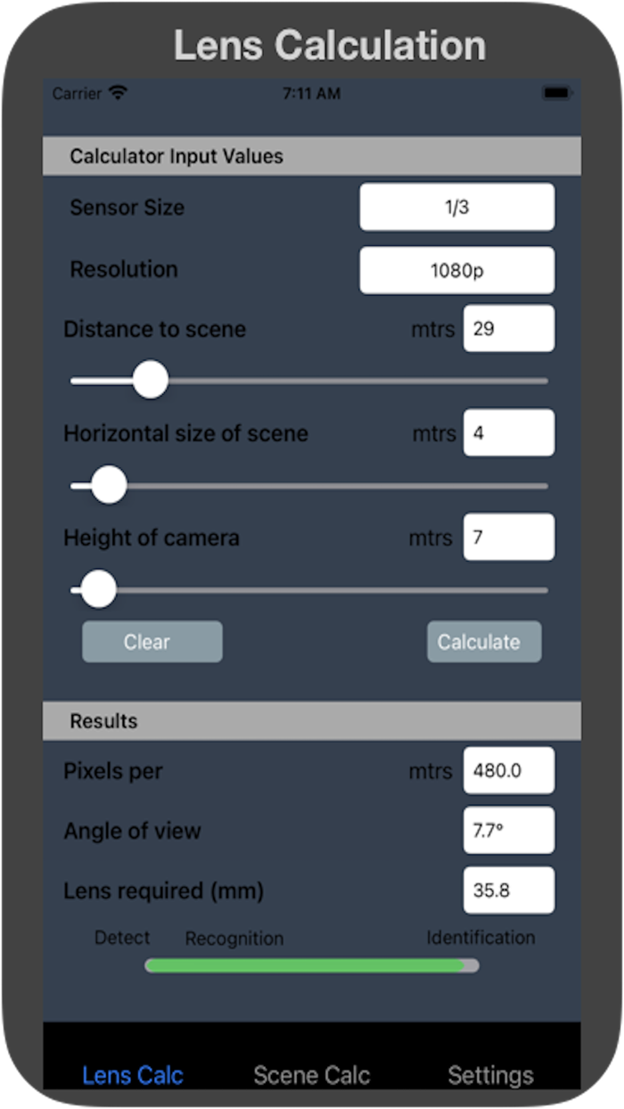 CCTV Lens Calculator