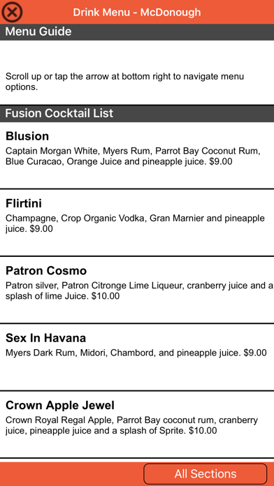 Fusion Restaurant and Bar Screenshot