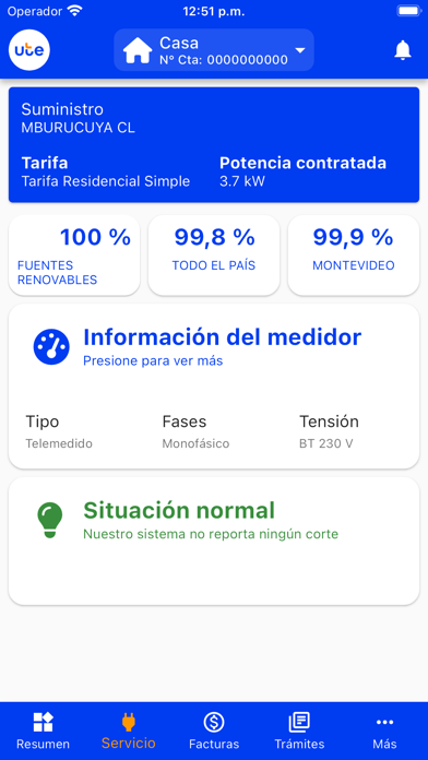 UTE Clientes Screenshot