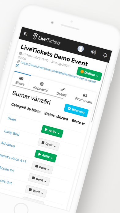 LiveTickets Organizer Screenshot