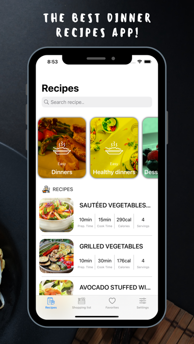 Recipes for dinners Screenshot