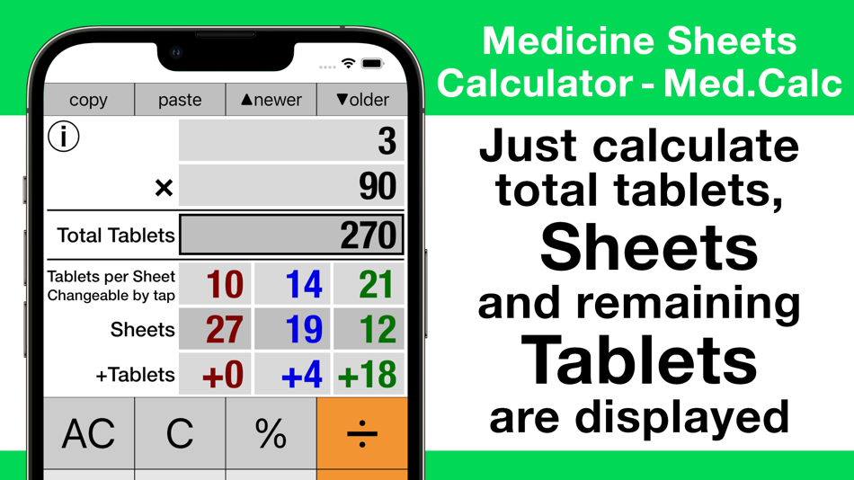 Medicine Sheets Calculator (iOS) 由: Takao Ichimura Medicine Sheets Calculator (iOS) 由: Takao Ichimura