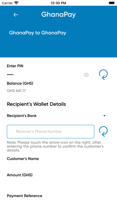GhanaPay Customer Screenshot