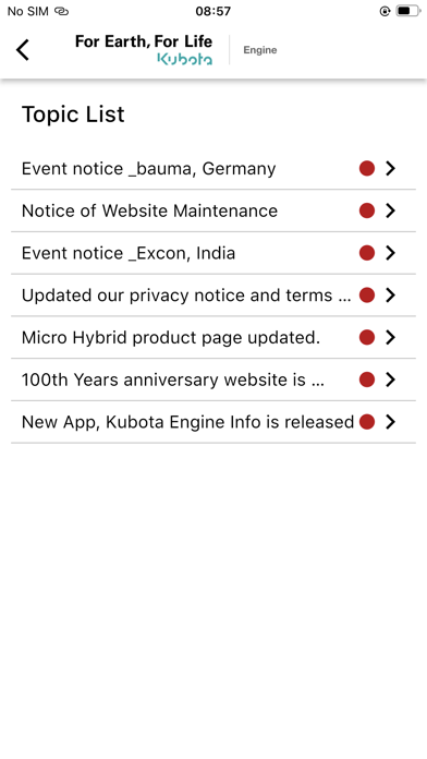 Kubota Info Screenshot