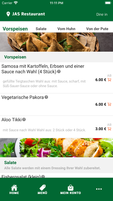 JAS - Indische Spezialitäten Screenshot