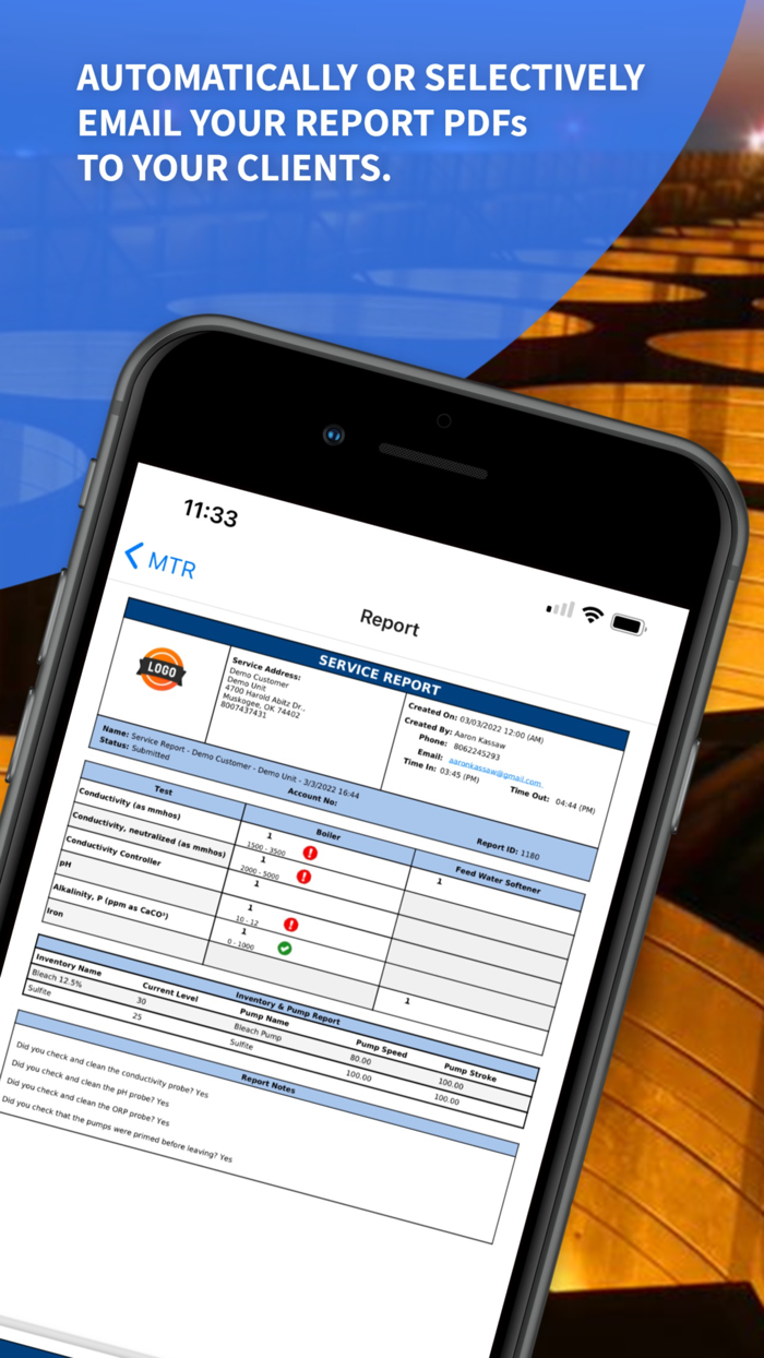 MTR Water Treatment Reporting