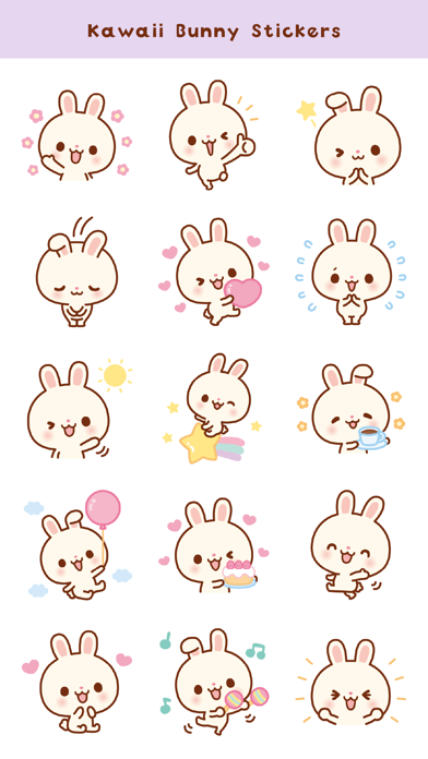 Kawaii Bunny Stickers (Global) Screenshot