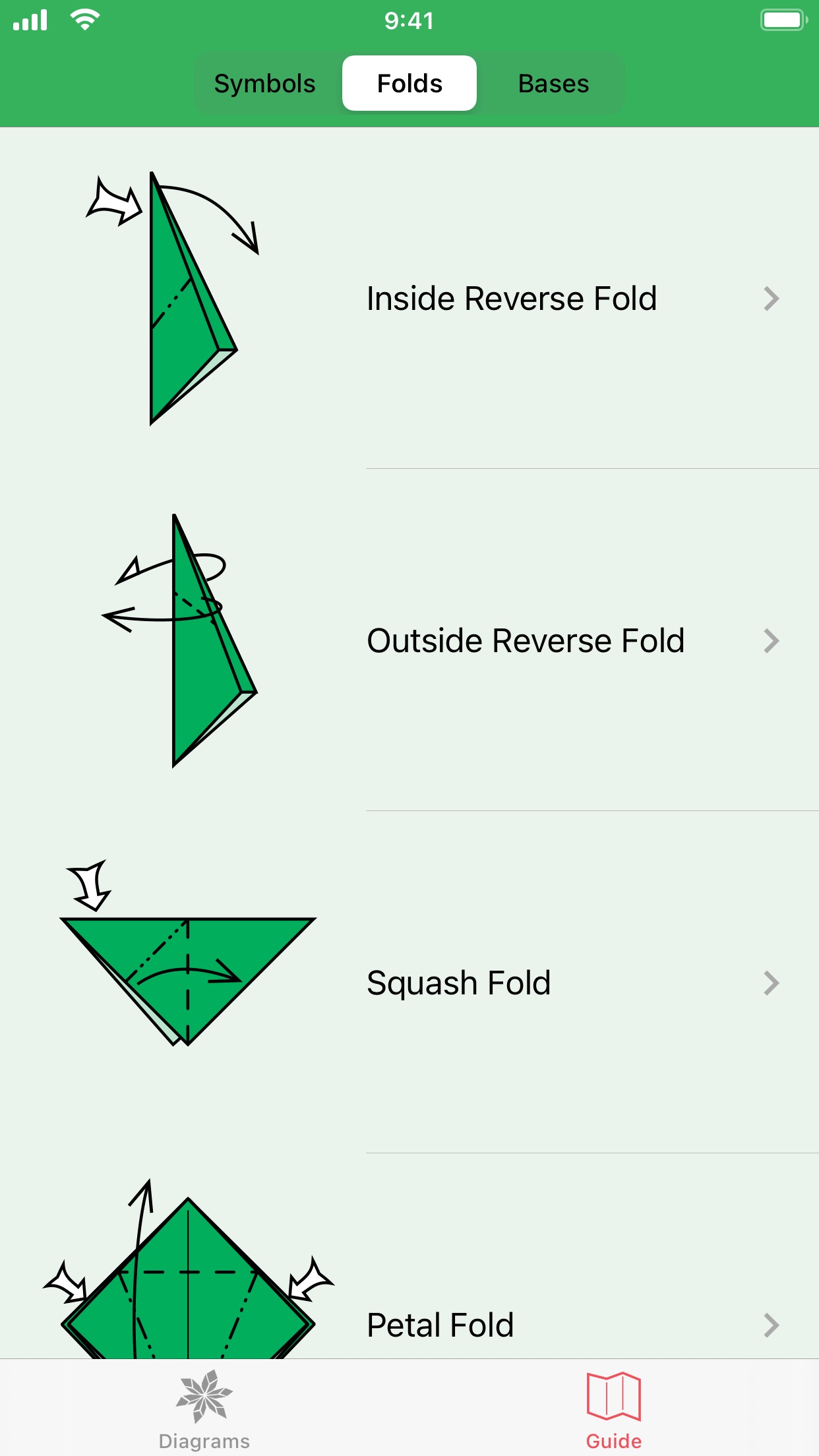 Screenshot do app Origami Flowers