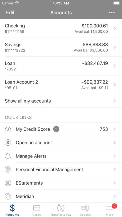 Schertz Bank & Trust Screenshot