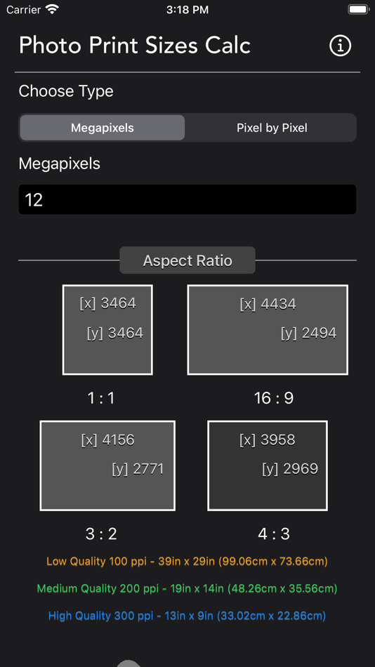 Photo Print Sizes Calculator - 1.0 - (iOS)