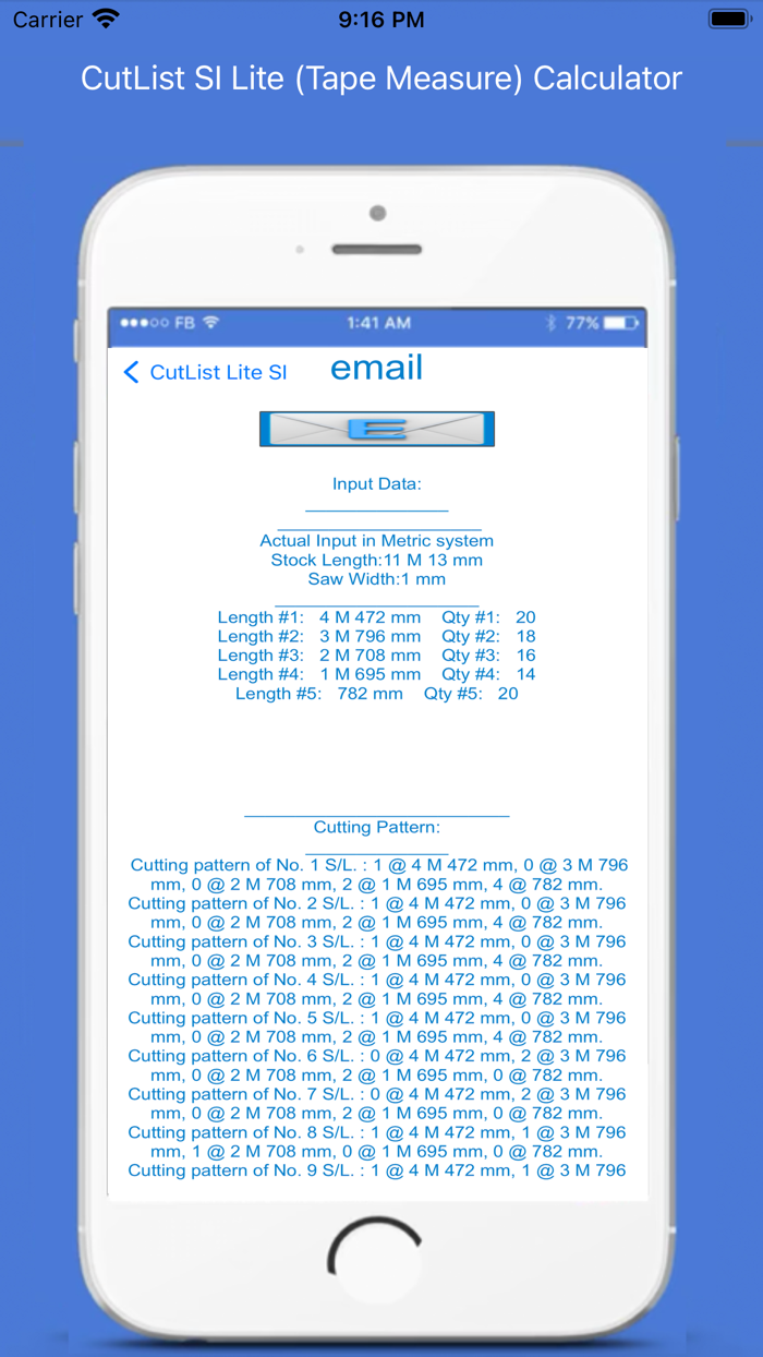 CutList SI Lite Calculator