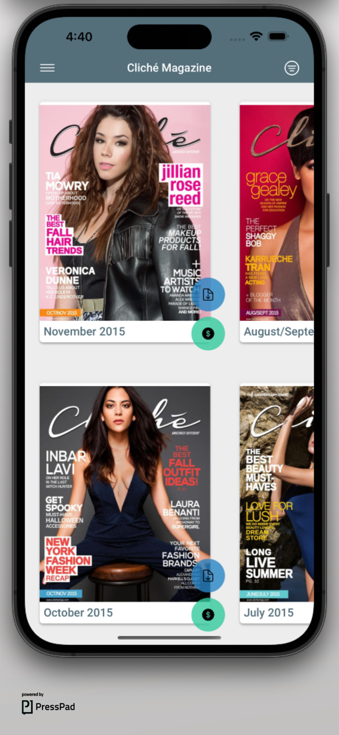 Cliché Magazine app