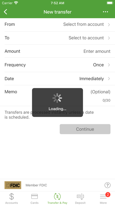Valliance Bank Mobile Banking Screenshot