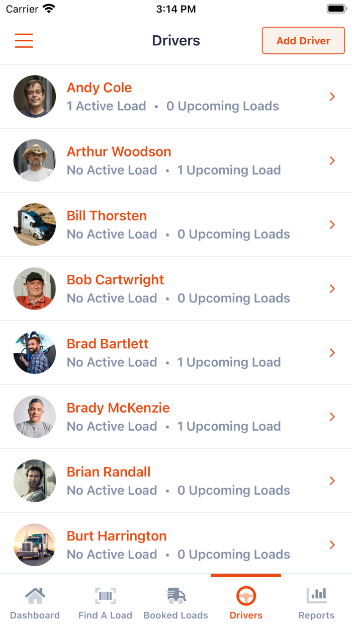 Sleek Carrier Portal