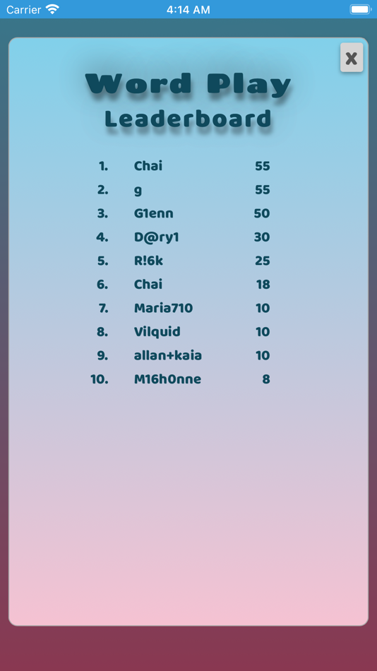 #4. Word Guess Play Challenge (iOS) 由: Jorge Hugo Sanz Saez