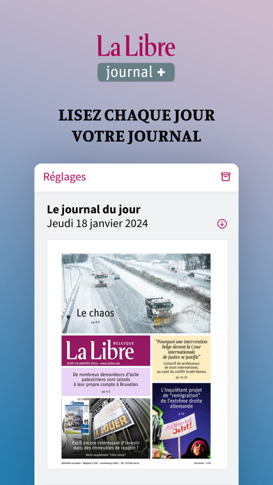 Screenshot #1 pour La Libre Journal +