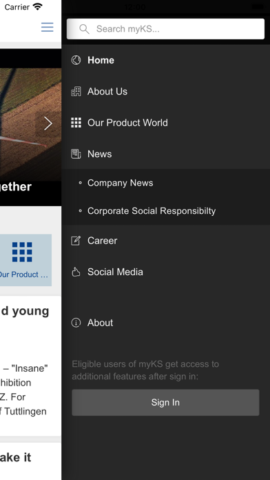 myKS App Screenshot
