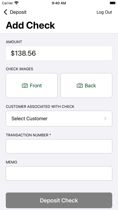 1HB Business Deposit Screenshot