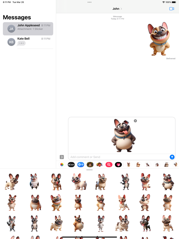 Screenshot #5 pour Goofy French Bulldog Stickers