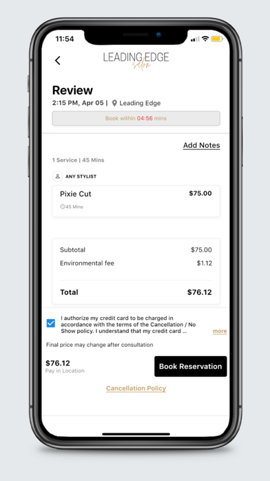 Leading Edge Salon Screenshot