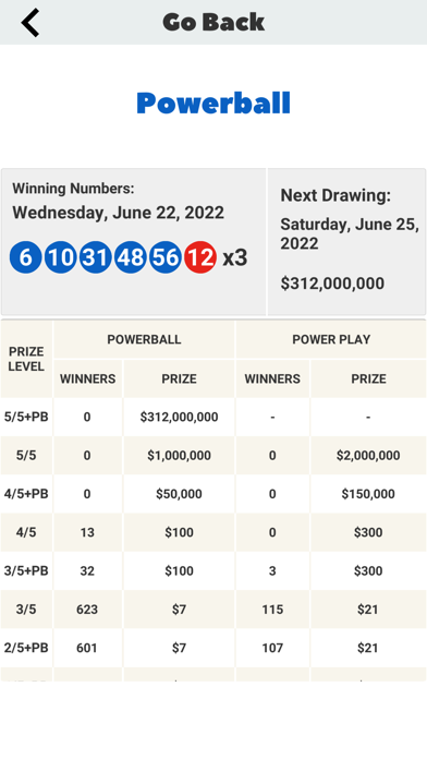 GA Lotto Results Screenshot