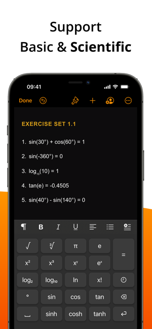 Klávesnice kalkulačky – snímek obrazovky Calku