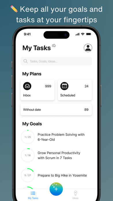 Motiv8: Ideas, Goals, Tasks Screenshot