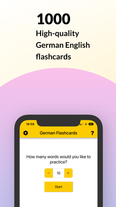 German Flashcards - 1000 words Screenshot