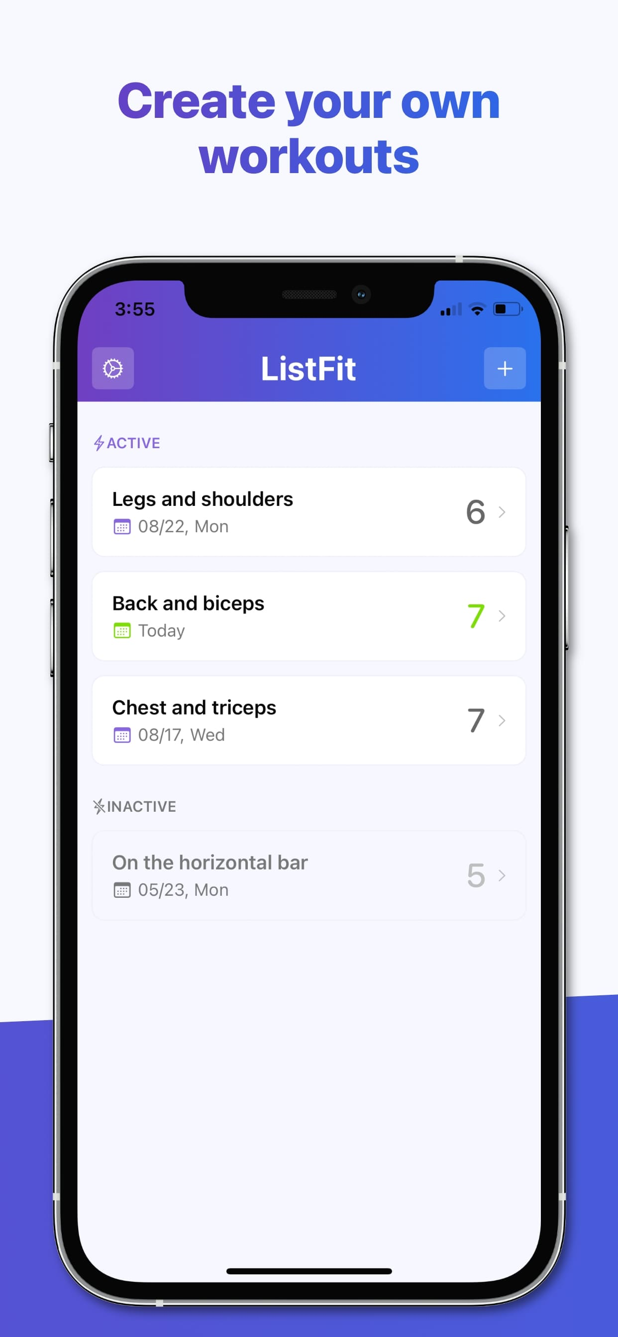 Workout log - ListFit