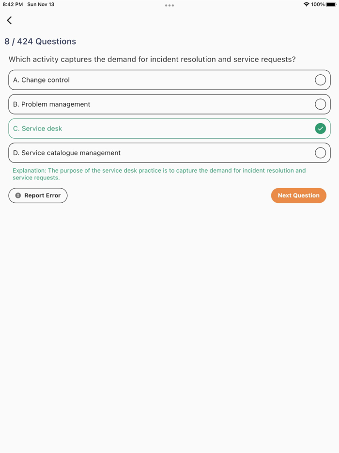 ITIL 4 Foundation Question