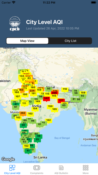 Sameer India's AQI Screenshot