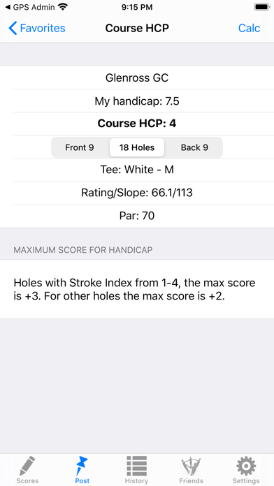 Golf Handicap Tracker & Scores Screenshot