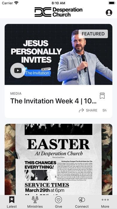 Desperation Church App Screenshot