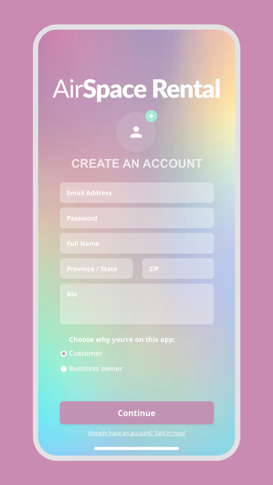 AirSpace Rental Screenshot