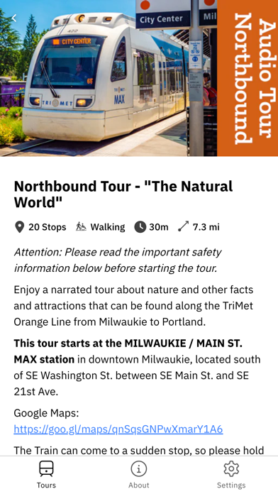 TriMet Orange Line Tour Screenshot
