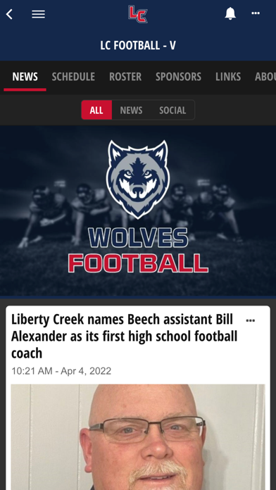 Liberty Creek Athletics Screenshot