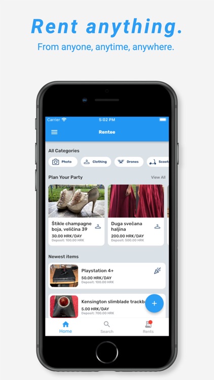 Rentee: Rent anything anytime!